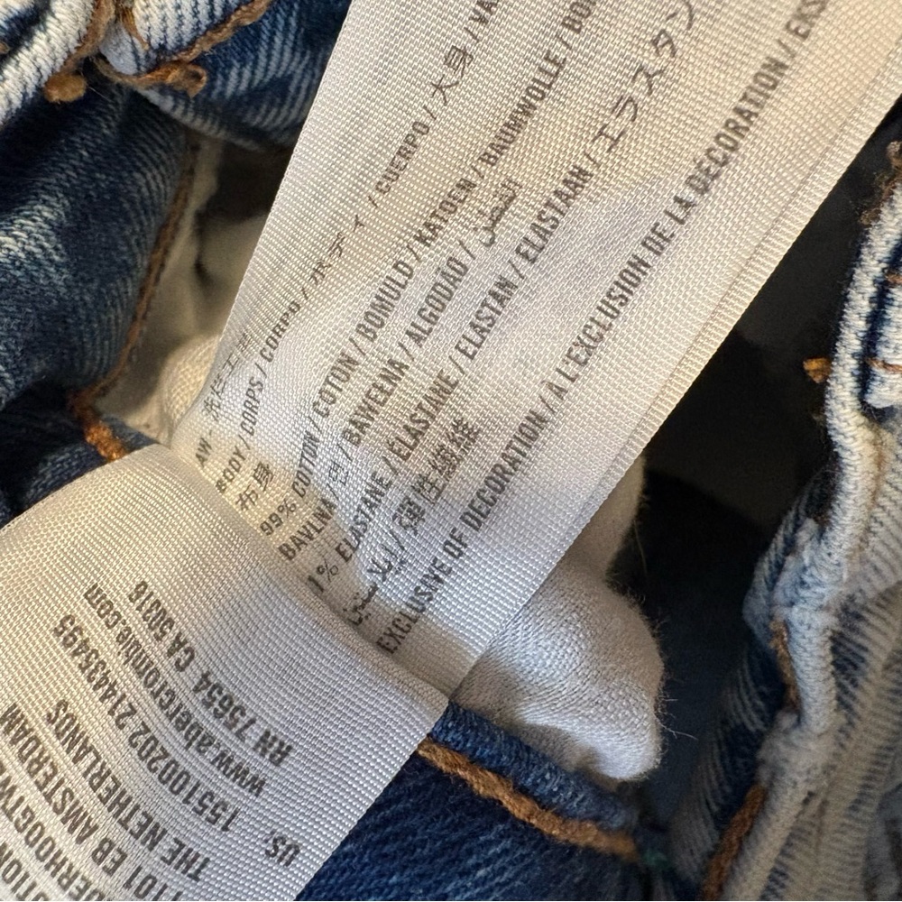 Abercrombie & Fitch The Boyfriend Mid Rise Jeans Size 26/2R grunge indie sleaze - Picture 4 of 5
